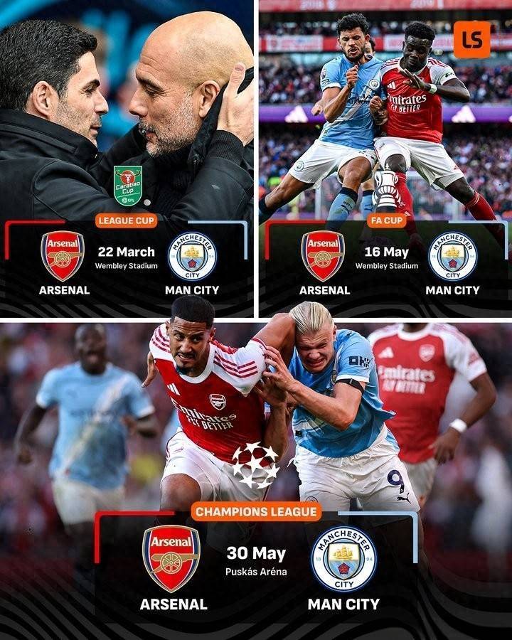 师徒角逐！阿森纳&amp;曼城本赛季可能在3项杯赛决赛中争冠